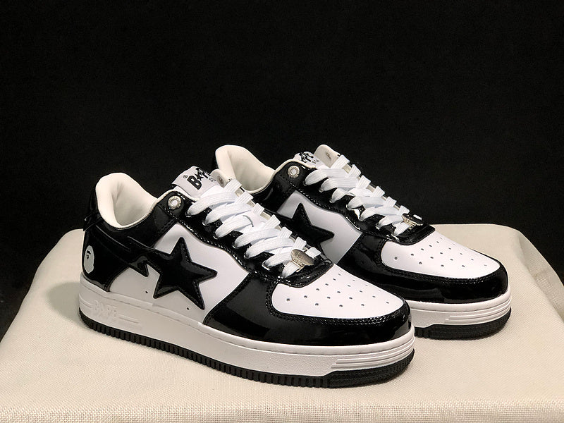 A BATHING APE Bapestas Black White – ErmisClo